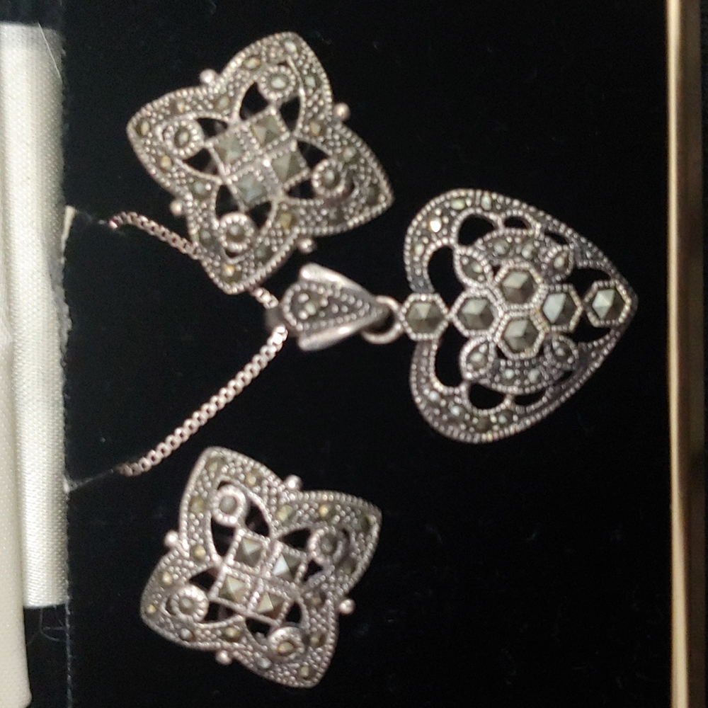 Earrings and necklace matching set